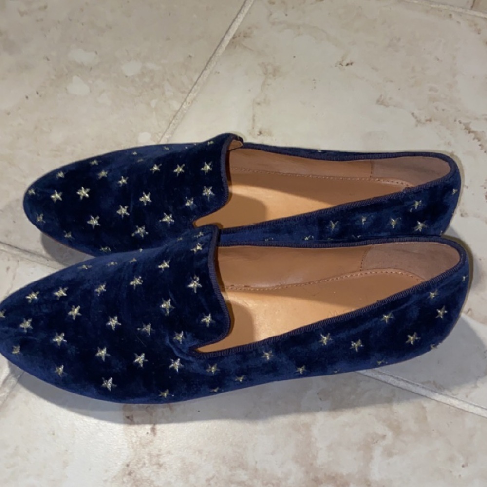 J. Crew Blue Velvet Loafers